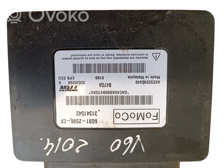 Volvo V60 Moduł / Sterownik hamulca ręcznego 6G912598CF