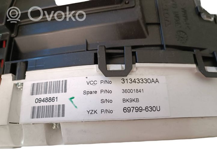 Volvo V60 Tachimetro (quadro strumenti) 31343330AA