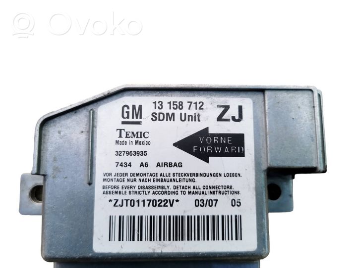 Opel Meriva A Module de contrôle airbag 13158712