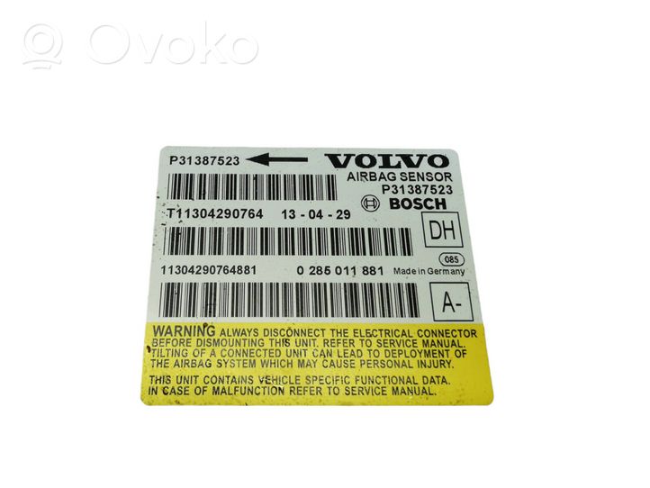 Volvo XC60 Sterownik / Moduł Airbag 31387523