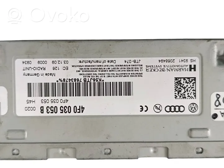 Audi A6 S6 C7 4G Блок управления навигации (GPS) 4F0035053B