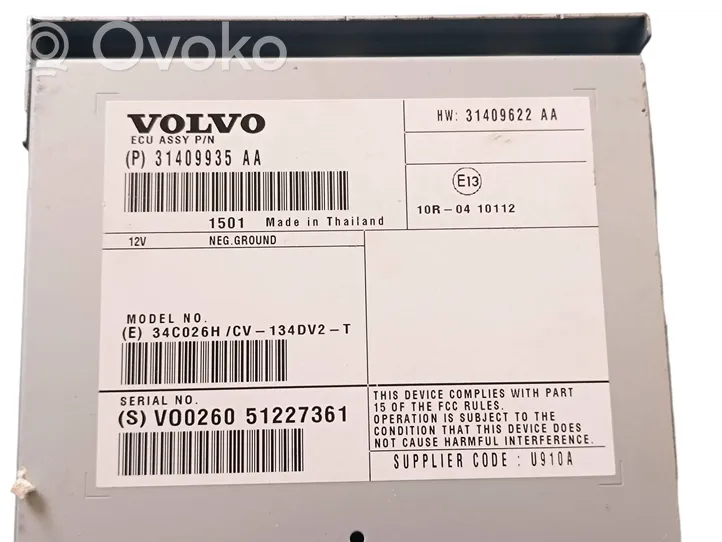 Volvo V40 Amplificateur de son 31409935AA