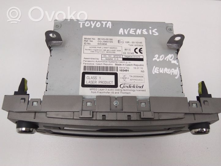 Toyota Avensis T270 Radio/CD/DVD/GPS-pääyksikkö 8612005190