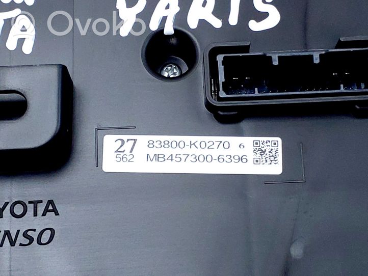 Toyota Yaris XP210 Compteur de vitesse tableau de bord 83800K0270