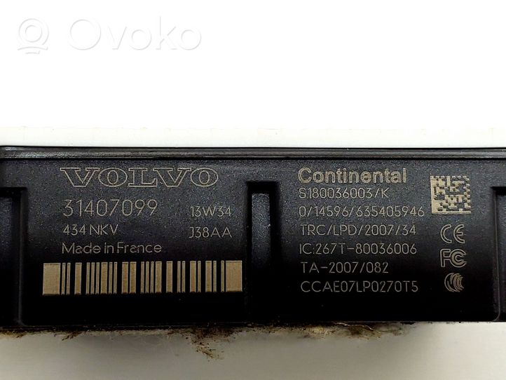 Volvo V40 Oven keskuslukituksen ohjausyksikön moduuli 31407099