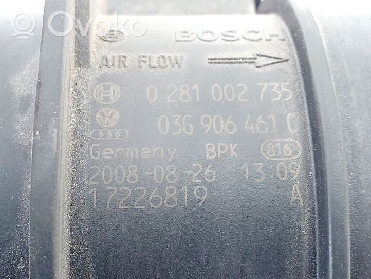 Volkswagen Tiguan Débitmètre d'air massique 03G906461C