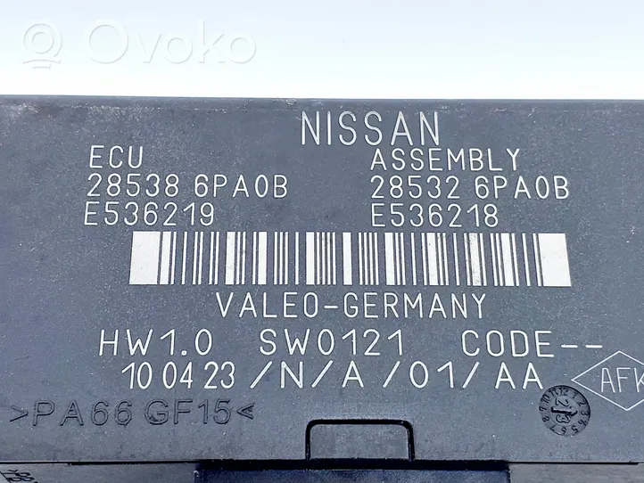 Nissan Juke II F16 Pysäköintitutkan (PCD) ohjainlaite/moduuli 285326PA0B