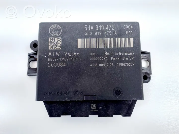 Skoda Rapid (NH) Unité de commande, module PDC aide au stationnement 5JA919475