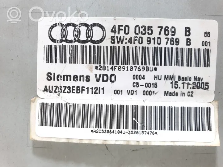 Audi A6 S6 C6 4F Radija/ CD/DVD grotuvas/ navigacija 4F0035769B