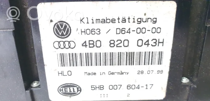 Audi A6 S6 C5 4B Moduł / Sterownik klimatyzacji 4B0820043H