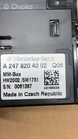 Mercedes-Benz GLC X253 C253 USB-pistokeliitin A2478204002