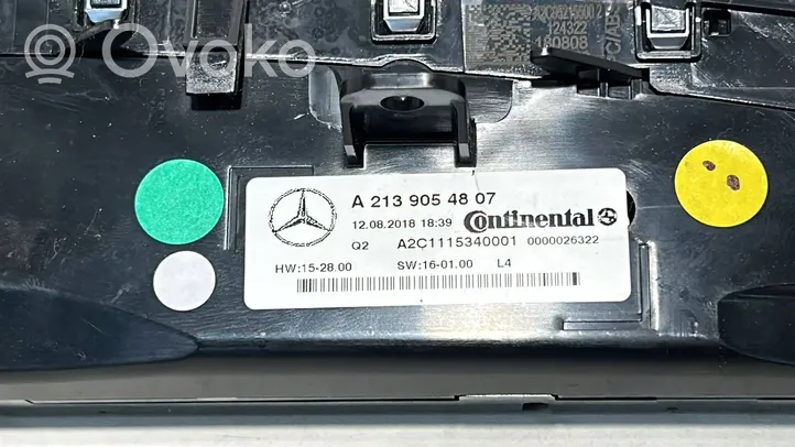 Mercedes-Benz E W213 Ilmastoinnin ohjainlaite A2139054807