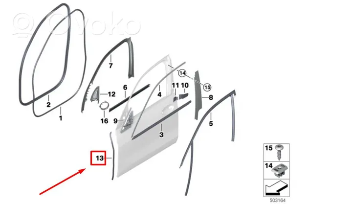 BMW X6 G06 Guarnizione in gomma portiera anteriore coupé 9465617