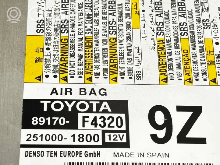 Toyota C-HR Oro pagalvių valdymo blokas 89170F4320