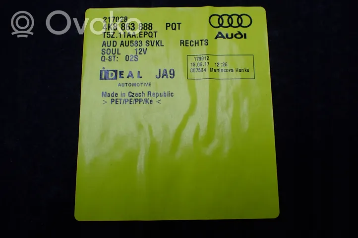 Audi A7 S7 4K8 Rivestimento pannello laterale del bagagliaio/baule 4K8863888