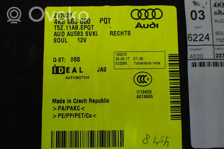 Audi A7 S7 4K8 Rivestimento pannello laterale del bagagliaio/baule 4K8863880