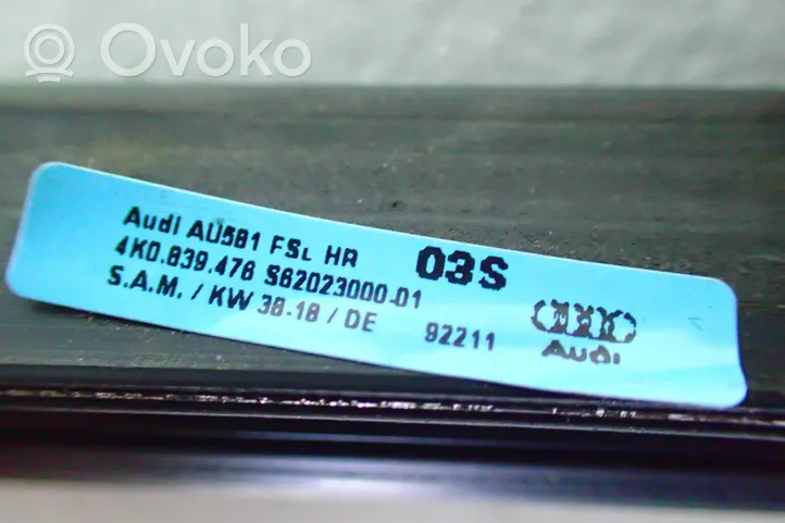 Audi A6 S6 C8 4K Etuoven lasin muotolista 4K0839476