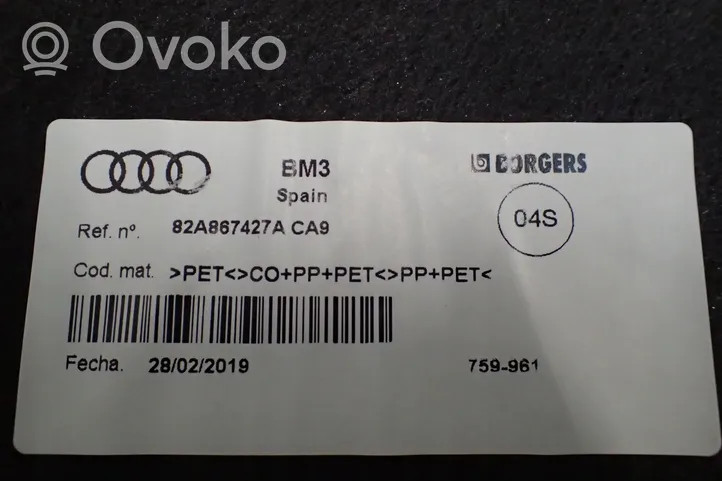 Audi A1 Rivestimento pannello laterale del bagagliaio/baule 82A867427A