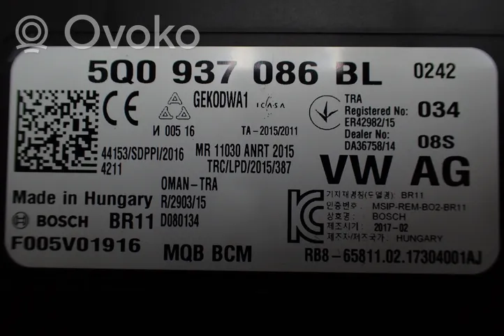 Volkswagen Golf VII Modulo comfort/convenienza 5Q0937086BL