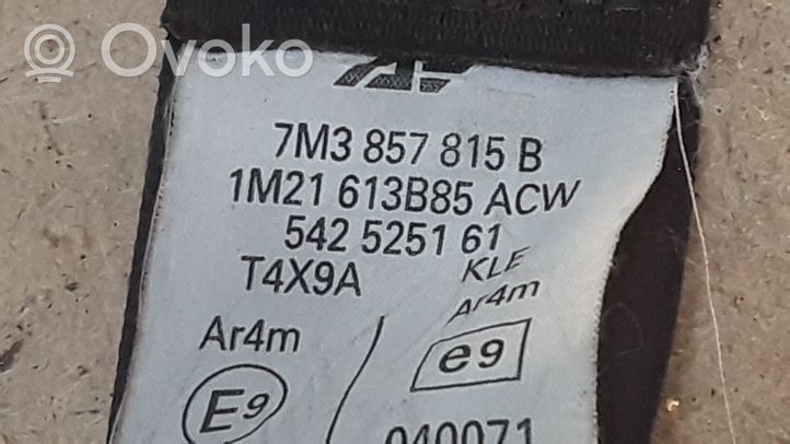Ford Galaxy Pas bezpieczeństwa trzeciego rzędu 7M3857815B