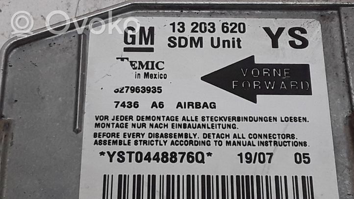 Opel Meriva A Airbag control unit/module 13203620