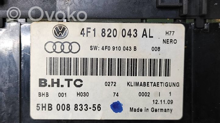 Audi A6 S6 C6 4F Unité de contrôle climatique 4F1820043AL
