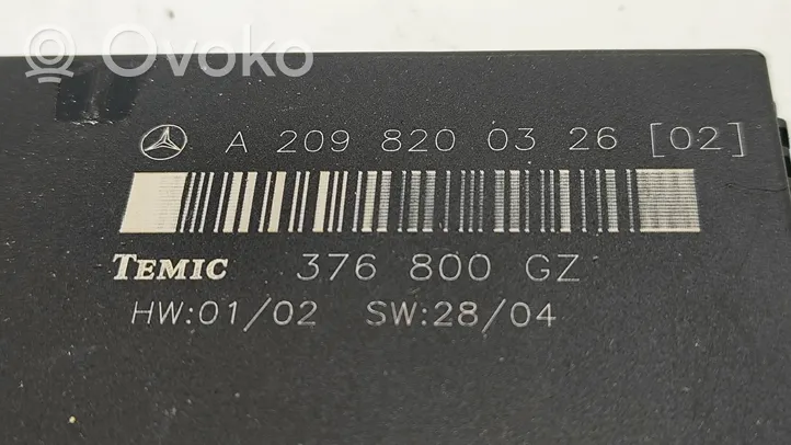 Mercedes-Benz CLK A209 C209 Módulo de confort/conveniencia A2098200326