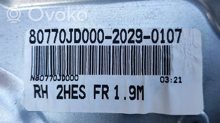 Nissan Qashqai Elektryczny podnośnik szyby drzwi przednich 80770JD000