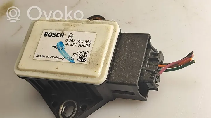 Nissan Qashqai Capteur de vitesse de lacet d'accélération ESP 47931JD00A