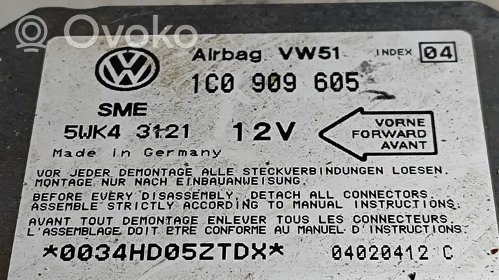 Volkswagen Sharan Module de contrôle airbag 1C0909605