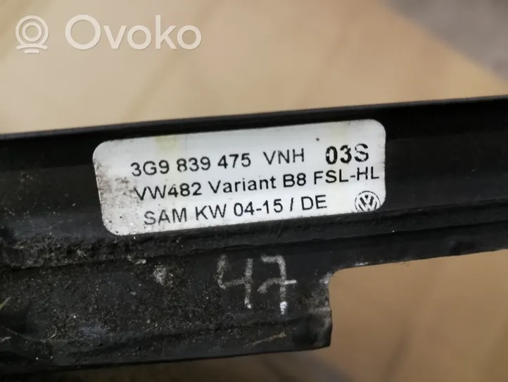 Volkswagen PASSAT B8 Listwa / Uszczelka szyby drzwi tylnych 3G9839475