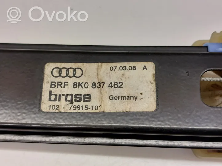 Audi A4 S4 B8 8K Meccanismo di sollevamento del finestrino anteriore senza motorino 8K0837462