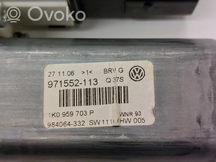 Volkswagen PASSAT B6 Takaoven ikkunan nostomoottori 1K0959703P