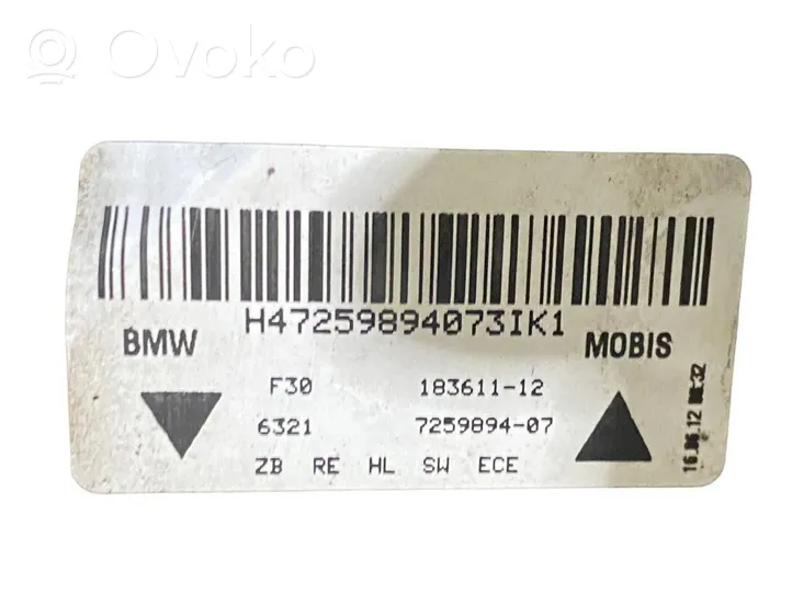 BMW 3 F30 F35 F31 Feux arrière / postérieurs 7259894