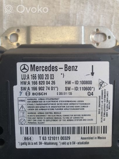 Mercedes-Benz GL X166 Centralina/modulo airbag A1669002003