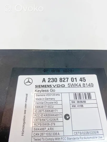 Mercedes-Benz SL R230 Beraktės sistemos KESSY (keyless) valdymo blokas/ modulis 2308270145