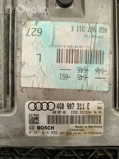 Audi A6 S6 C7 4G Calculateur moteur ECU 4G0907311E