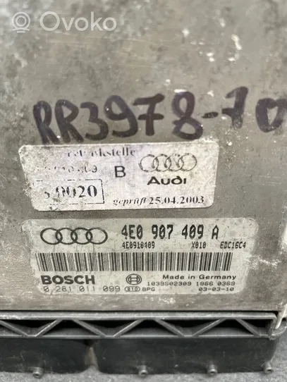 Audi A8 S8 D3 4E Engine control unit/module 4E0907409A