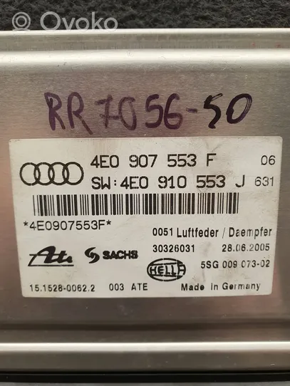 Audi A8 S8 D3 4E Module de commande suspension pneumatique arrière 4E0907553F