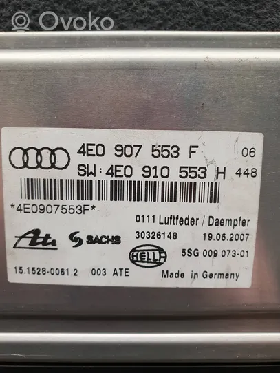 Audi A8 S8 D3 4E Module de commande suspension pneumatique arrière 4E0907553F