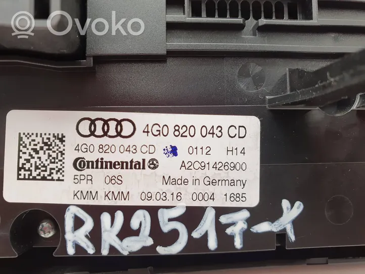 Audi A7 S7 4G Ilmastoinnin ohjainlaite 4G0820043CD