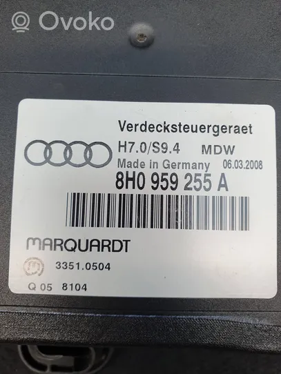 Audi A4 S4 B6 8E 8H Moduł / Sterownik szyberdachu 8H0959255A
