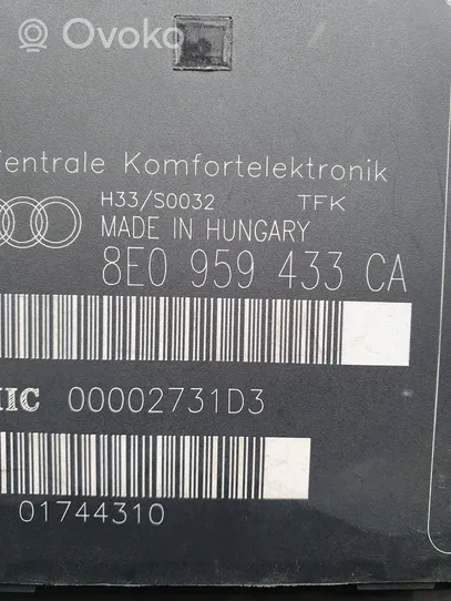 Audi A4 S4 B6 8E 8H Mukavuusmoduuli 8E0959433CA