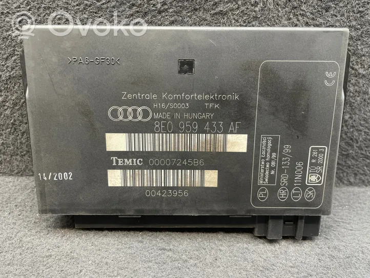 Audi A4 S4 B6 8E 8H Moduł / Sterownik komfortu 8E0959433AF