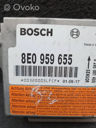 Audi A4 S4 B6 8E 8H Sterownik / Moduł Airbag 8E0959655