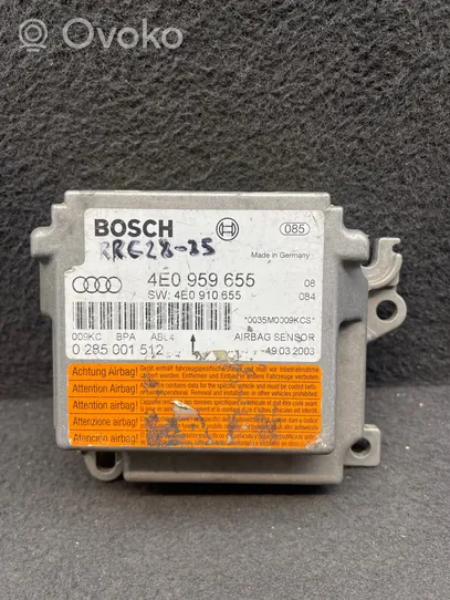 Audi A8 S8 D3 4E Module de contrôle airbag 4E0959655