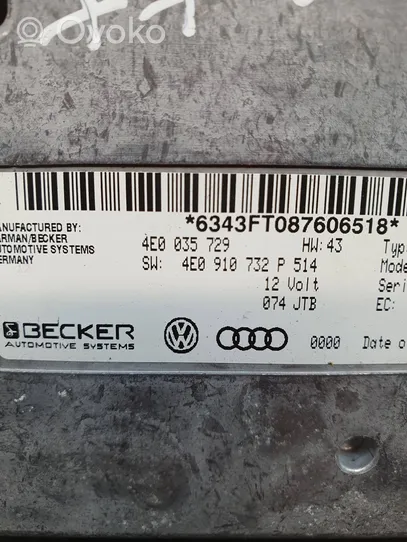 Audi A8 S8 D3 4E Unité de contrôle MMI 4E0910732P