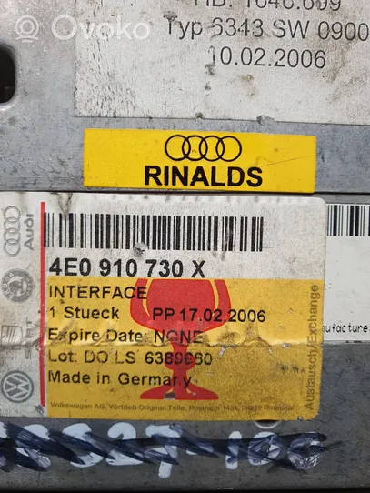 Audi A8 S8 D3 4E Multimedian ohjauslaite 4E0910730X