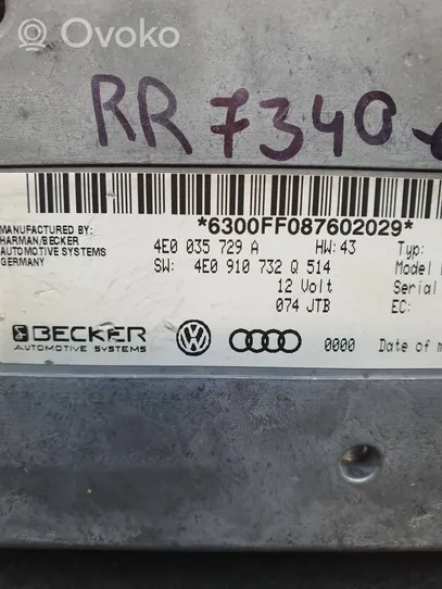 Audi A8 S8 D3 4E Unité de contrôle MMI 4E0910732Q