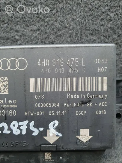 Audi A6 S6 C7 4G Pysäköintitutkan (PCD) ohjainlaite/moduuli 4H0919475L